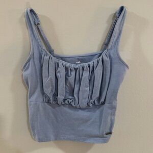 Blue runched front tank Hollister